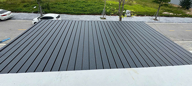 Mái nhôm xếp lật tự động