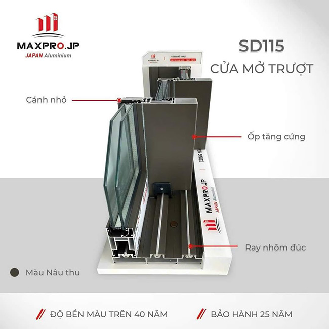  CỬA NHÔM MAXPRO HỆ115