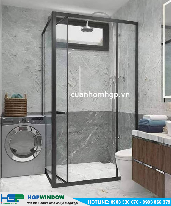 Phòng Tắm Kính 135 Khung Inox
