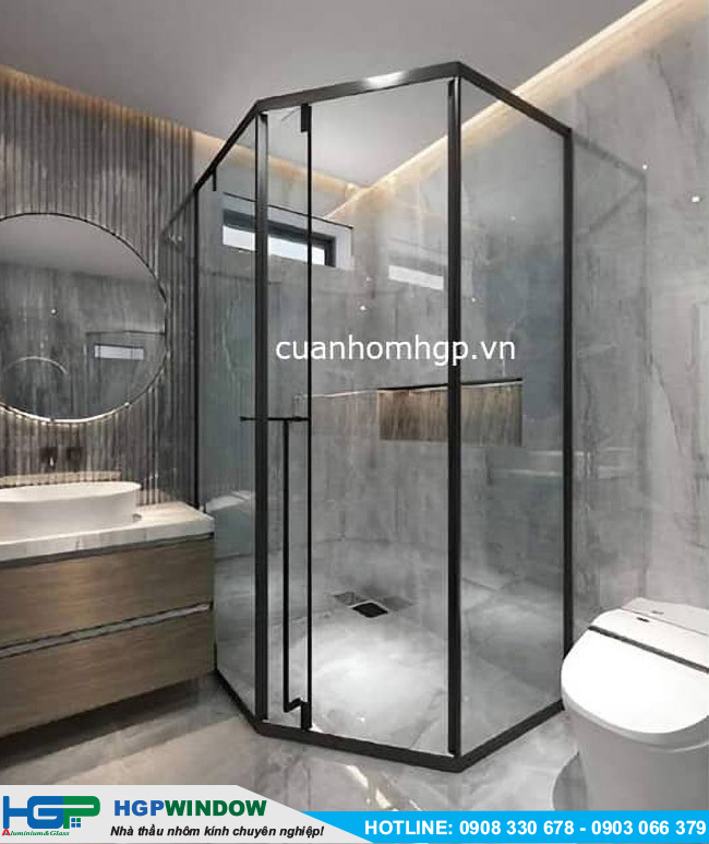 Phòng Tắm Kính 135 Khung Inox